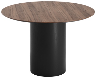 Обеденный стол Ellipse Type, 110х110x75 см, МДФ, черный, коричневый