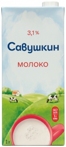 Савушкин молоко 3.1% 1000 мл