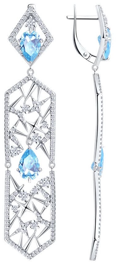 Серьги SOKOLOV EAR-SO-925-995749 вес 13.72 г серебро, фианит