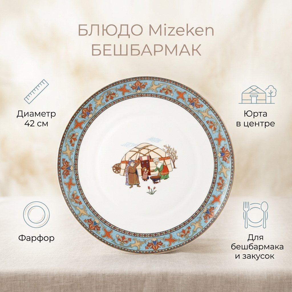 Блюдо Mizeken Mizeken 42х42 см, фарфор, 1 шт