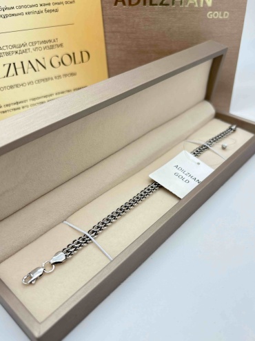 ADILZHAN GOLD khan03237 длина 19 см, вес 7.64 г серебро, плетение кобра