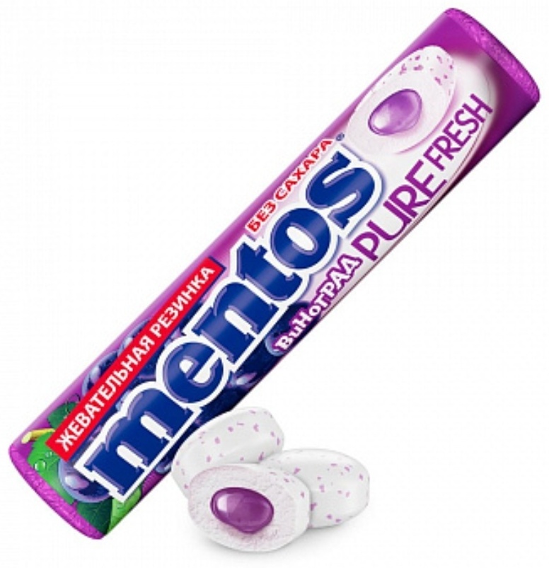Жевательная резинка Mentos Pure Fresh виноград 8 шт