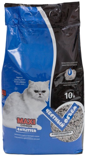 CATLITTER Maxi Carbon бентонитовый комкующийся 10 л