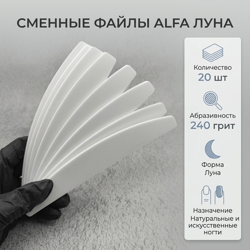 Alfa сменные файлы для пилки Луна 240 грит 20 шт