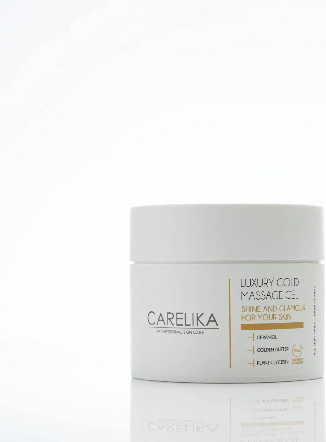 CARELIKA крем-гель LUXURY GOLD MASSAGE GEL для лица, для зоны декольте, для носогубной области 200 мл