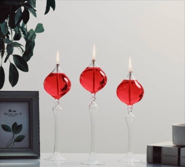 Декоративная свеча Glassic Euphoria Glass Oil Candle Set Amber 27 см, 3 шт