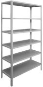 Стеллаж напольный ZETA МП-ТВ-951014, 50x100x200 см, серый