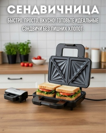Сэндвичница SOKANY SK-08001 черный