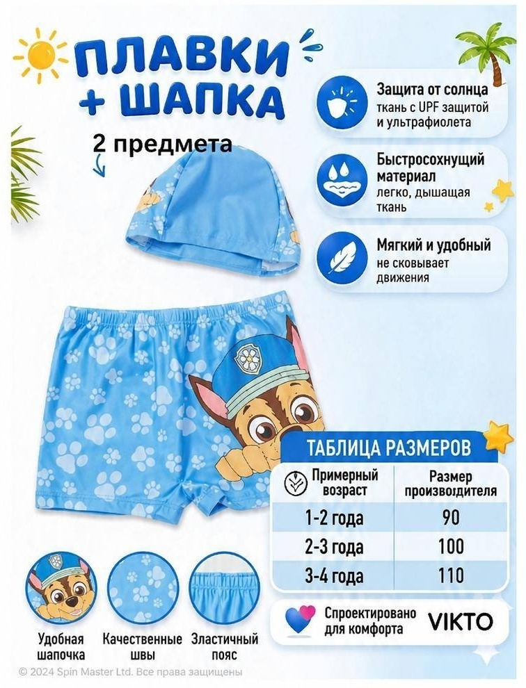 Плавки голубой