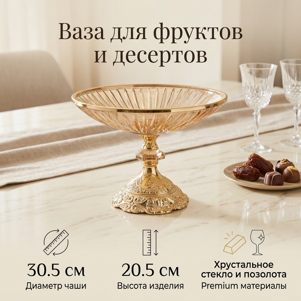 Фруктовница U21532H/G круглая 1 шт