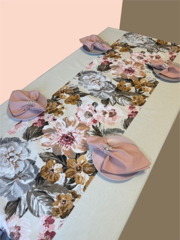 Скатерть с дорожкой R.I.Textile 175x145 см, полиэстер, хлопок, дак, 2 шт