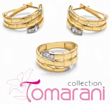 Tomarani collection TC_3Змейка_19размер_2 вес 7.3 г золото, фианит