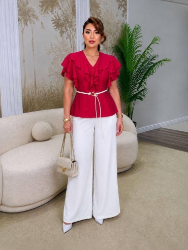 Костюм деловой FASHION белый, красный