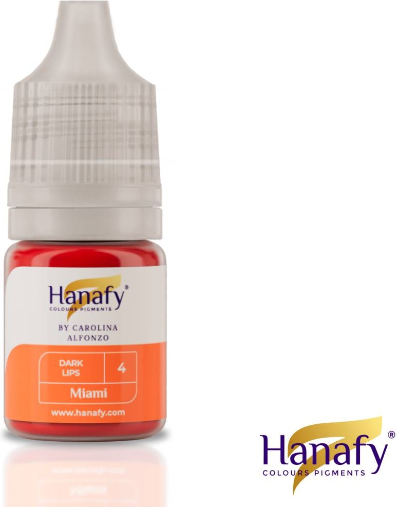 Hanafy Dark Lips пигмент Miami. Яркий, тёплый,красный 5 мл