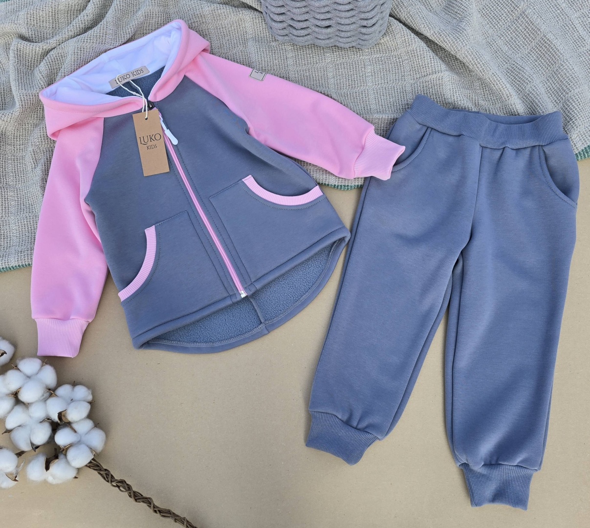 Спортивный костюм LUKO KIDS серый, розовый