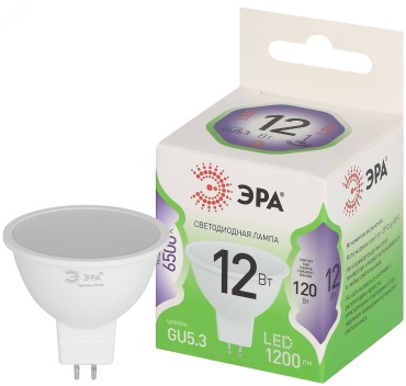 ЭРА 12W GU5.3, светодиодная, холодный белый