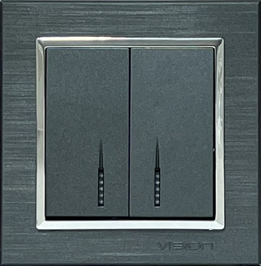 Выключатель клавишный ETO Vision LUX 601-1100-203, дымчатый