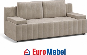 Диван Euromebel Орион, 196х78 см, обивка велюр, светло-коричневый