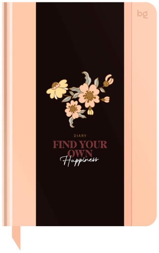 Ежедневник BG Flowery. Peach, A5, 136 л, бежевый