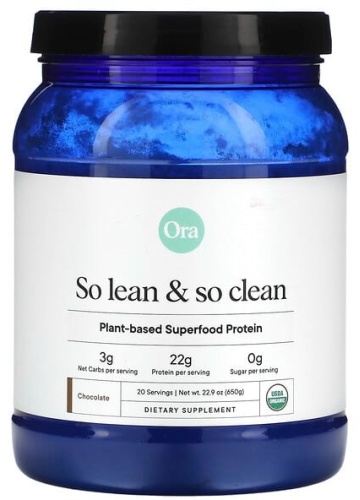 Ora So Lean & So Clean, растительный протеин из суперфудов шоколад 650 г