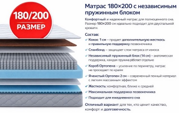 Матрас SILKWAY Two sides - 180/200, 180x200x19 см