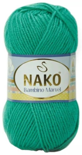 Моток NAKO Bambino Marvel 9023 - зелёная бирюза 130 м 50 г