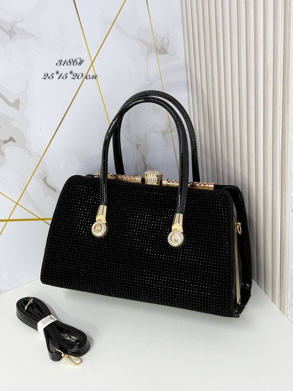 Сумка тоут DIAS SHOP искусственная кожа, искусственная замша черный