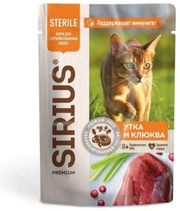 Sirius кусочки в соусе утка, клюква 85 г 1 шт