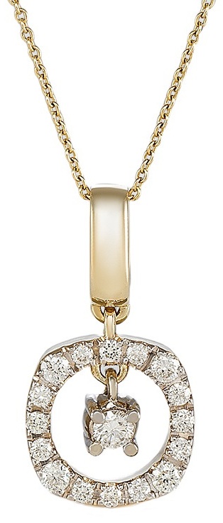 Подвеска Briolette M0382PK вес 2.66 г золото, бриллиант