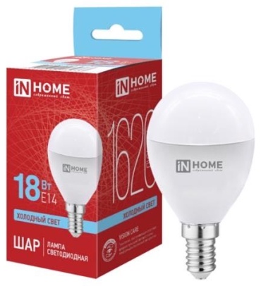 IN HOME 18W E14, светодиодная, холодный белый