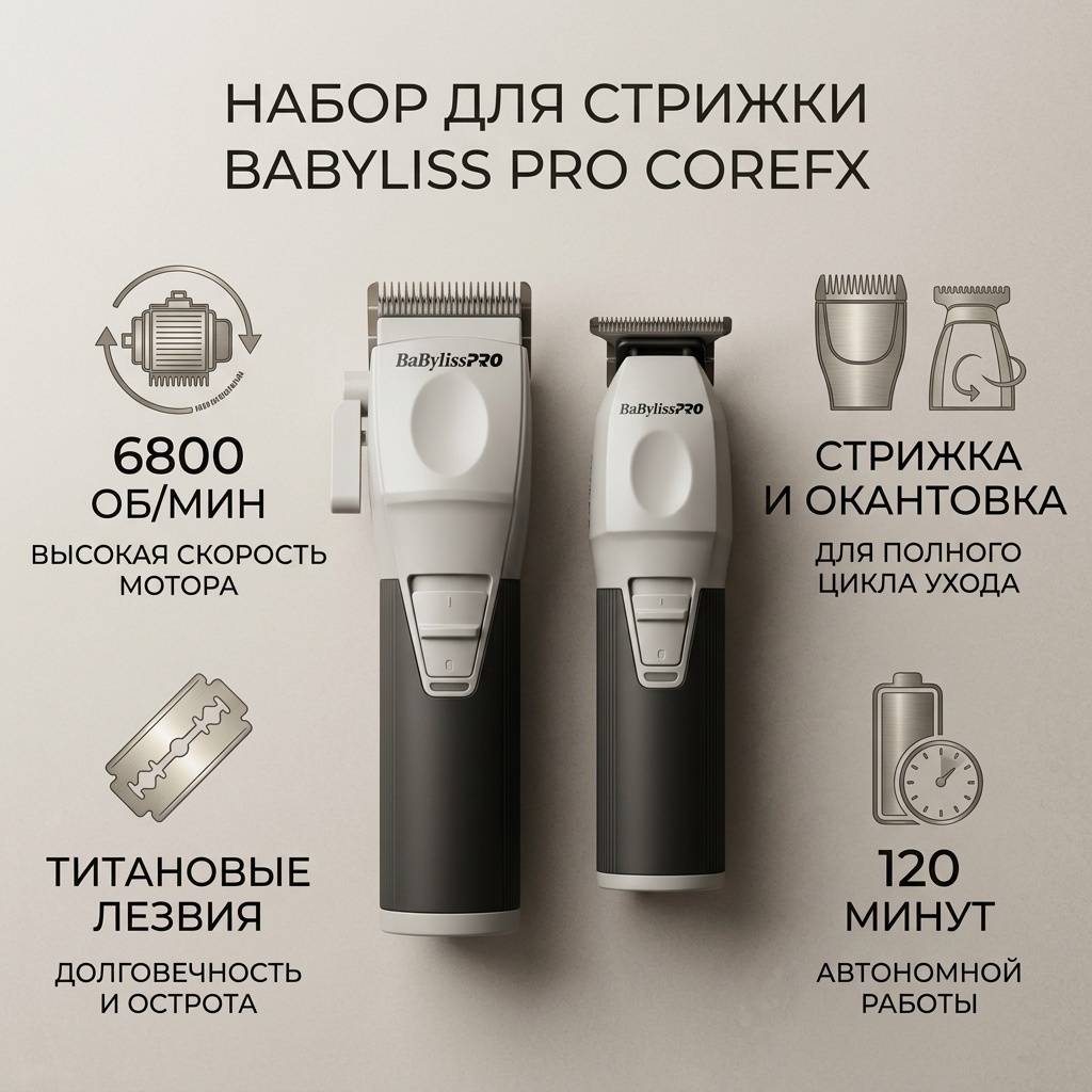 BaByliss набор для стрижки Babyliss new corefx серый