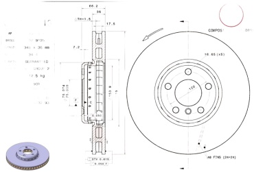 Диски Brembo передние 09C40513