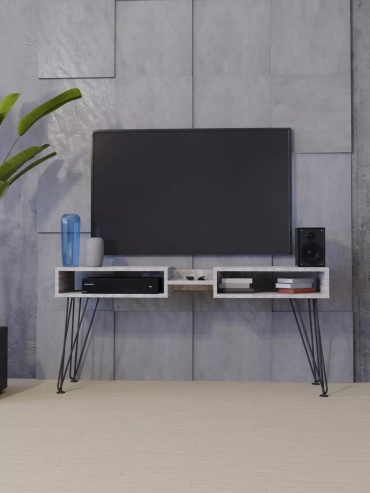 ТВ-тумба напольная BB9EFD9DC15A2839, 120x59x33 см, серый, темно-серый