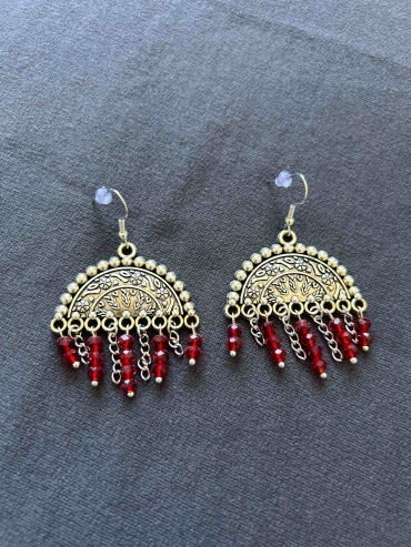 Серьги HandMade мельхиор, бисер
