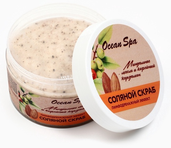 Laboratory Katrin скраб Скраб для тела соляной с маслами Ocean Spa кофейный кардамон и миндальное масло, 350 г для тела 350 мл