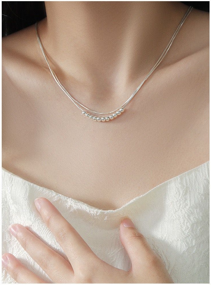 Колье dassy TRENDY TWO длина 45 см вес 2.69 г сплав покрытый серебром 925, без вставок