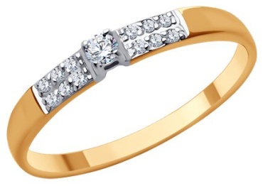 Diamant 51-110-02055-1 размер 17.5 вес 1.18 г золото, фианит