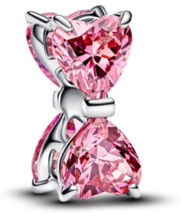 Шарм PANDORA «Розовый бант» 794253C01 вес 1.16 г серебро, цирконий
