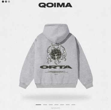 Худи QOIMA МӘДЕНИЕТ серебристый