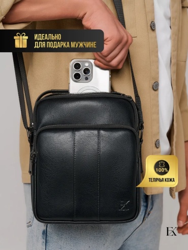 Сумка тоут ELEGANIKA натуральная кожа черный