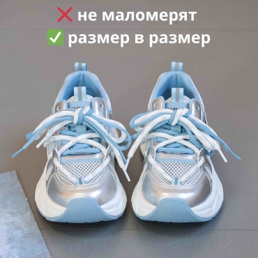 Кроссовки DevoGri shoes голубой, серебристый