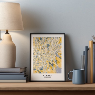 KOZI постер карта Алматы «После Дождя» 30x40 см