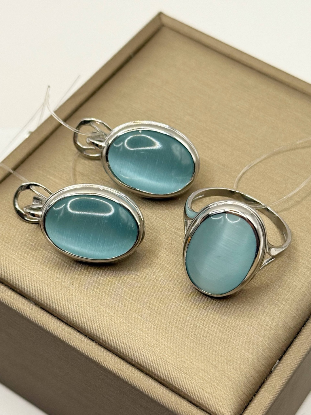 AQUAMARINE evve-1340266378 вес 13.25 г серебро, кошачий глаз