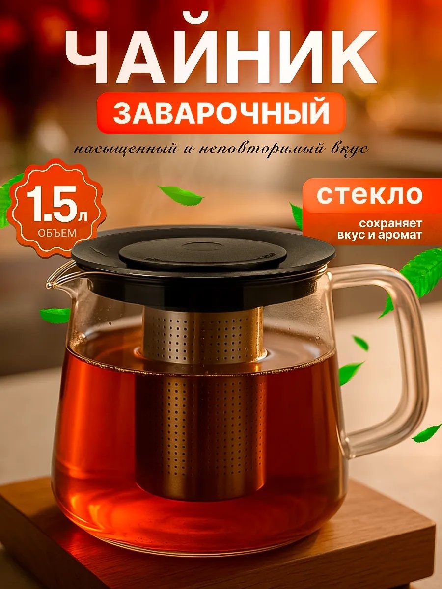 Чайник PERFECTO LINEA 140471649 1.5 л, жаропрочное стекло