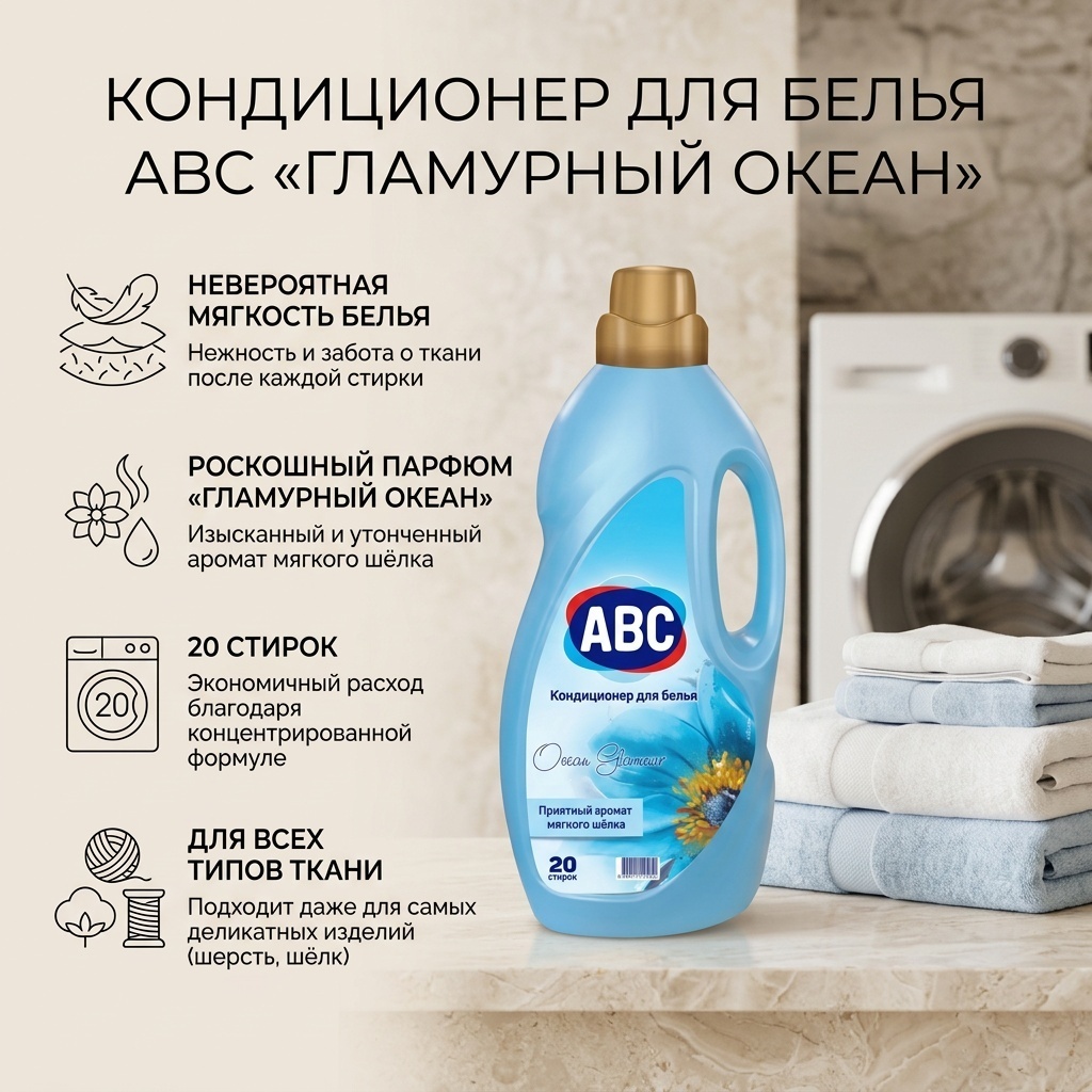 ABC кондиционер Гламурный океан 2000 мл