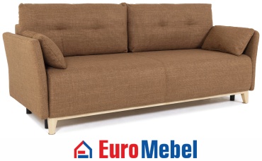 Диван Euromebel Марсель, 223х100 см, обивка рогожка, медный