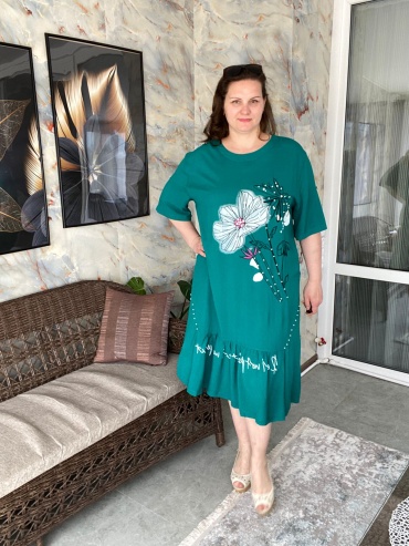 Повседневное платье зеленый