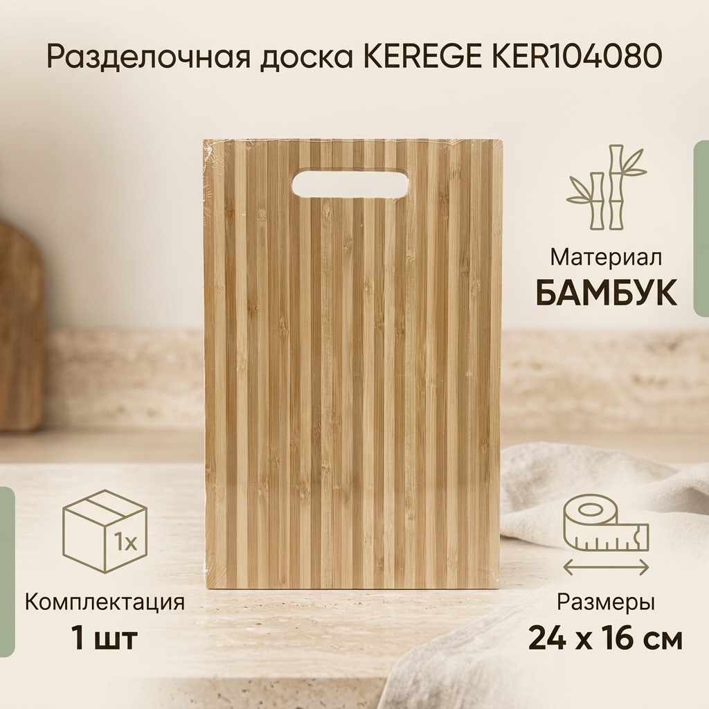 KEREGE разделочная доска KER104080 1 шт, бамбук