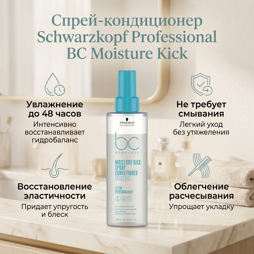 Schwarzkopf Professional BC Moisture Kick спрей-кондиционер 200 мл