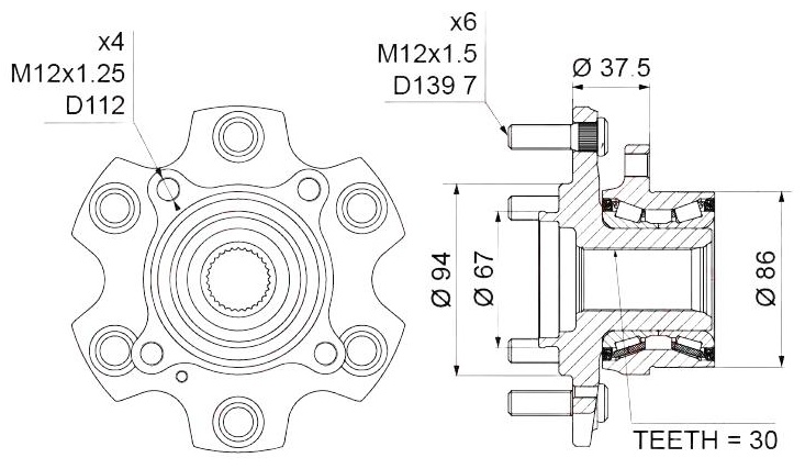 LYNXauto ступица WH1177
